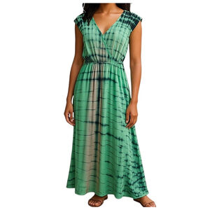 Anthropologie Tie Dye Maxi Dress Jersey Knit Sleeveless Sunday in Brooklyn SMALL